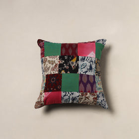 Handcrafted Patchwork Cushion Cover (16 x 16 in) 14