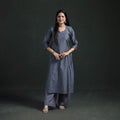 Spun Dupion Viscose Silk Zari Buti Straight Kurta with Palazzo Set for women 02
