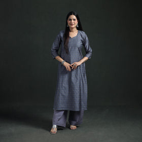 Spun Dupion Viscose Silk Zari Buti Straight Kurta with Palazzo Set for women 02