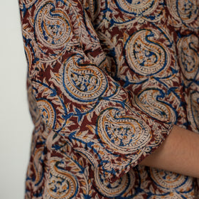 Buy Hand Block Print Cotton A-Line Kalamkari Kurta For Women