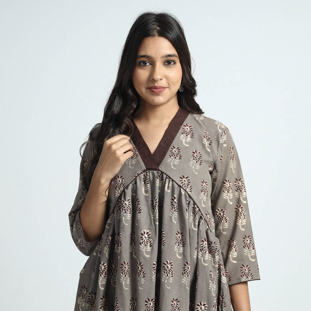 block printed cotton dress