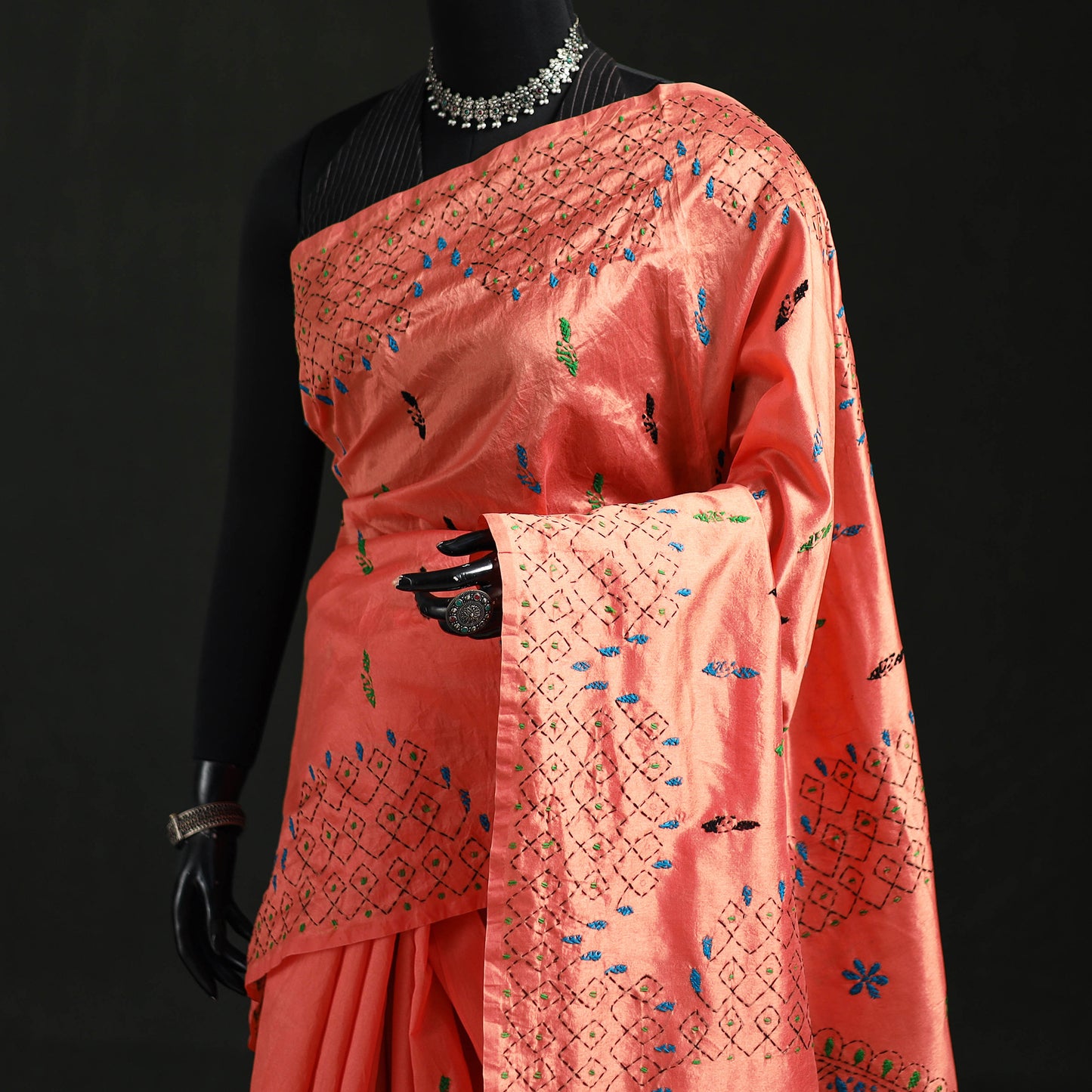Hand Embroidered Silk Saree 31