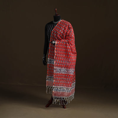 Sanganeri Hand Block Print Kota Doria Cotton Dupatta 62