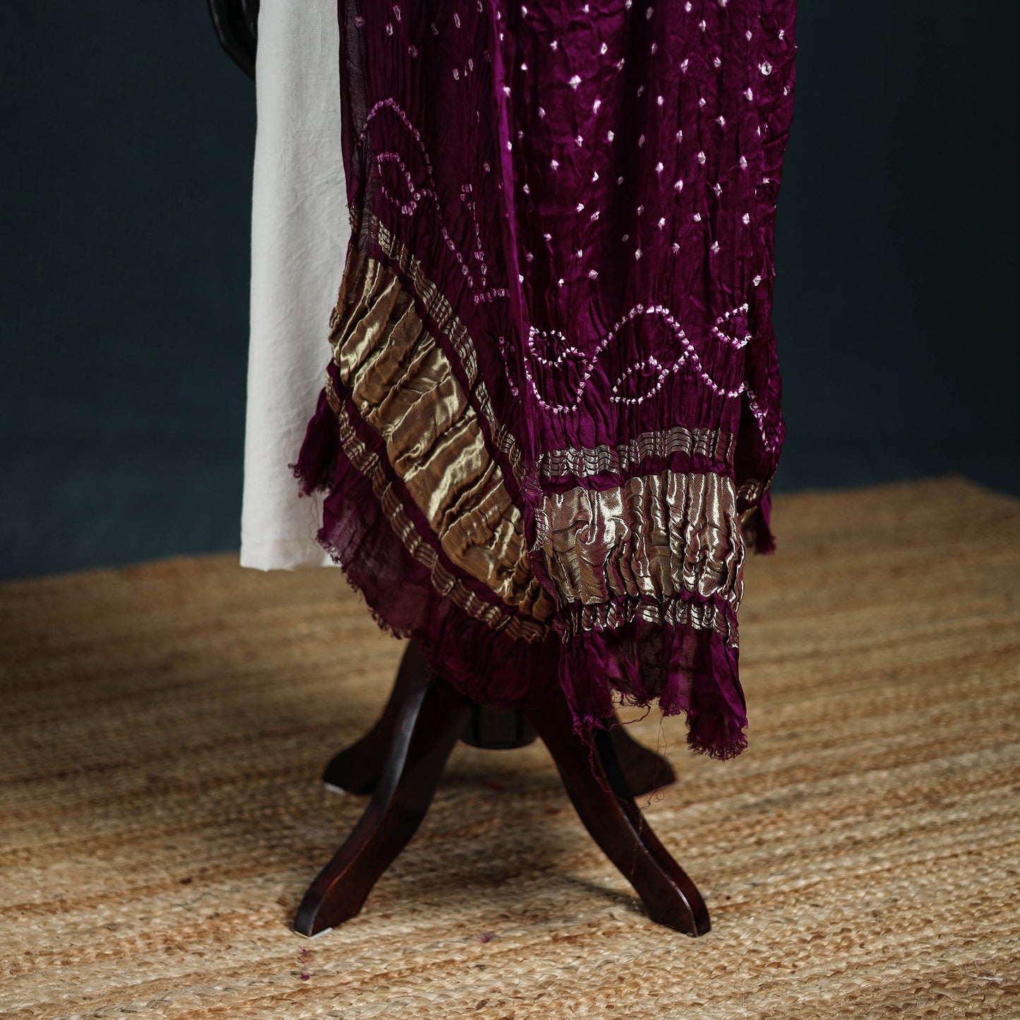 Kutch Lagdi Patta Border Modal Silk Bandhani Dupatta 02