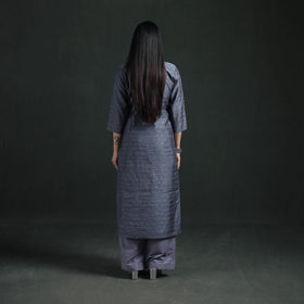 Spun Dupion Viscose Silk Zari Buti Straight Kurta with Palazzo Set for women 02