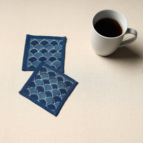 Blue Handmade Cotton Coasters (Set of 2)