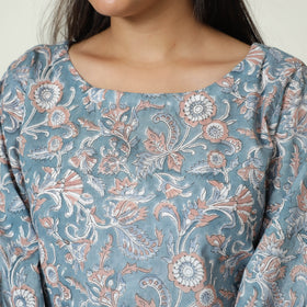 Blue - Sanganeri Block Printed Cotton Night Suit Set 19