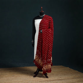 Kutch Lagdi Patta Border Modal Silk Bandhani Dupatta 03