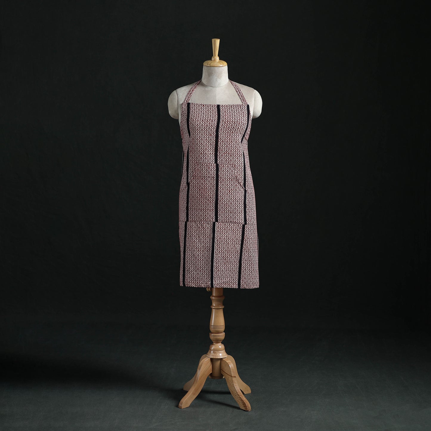 Bagh Hand Block Print Cotton Apron with Pocket 04