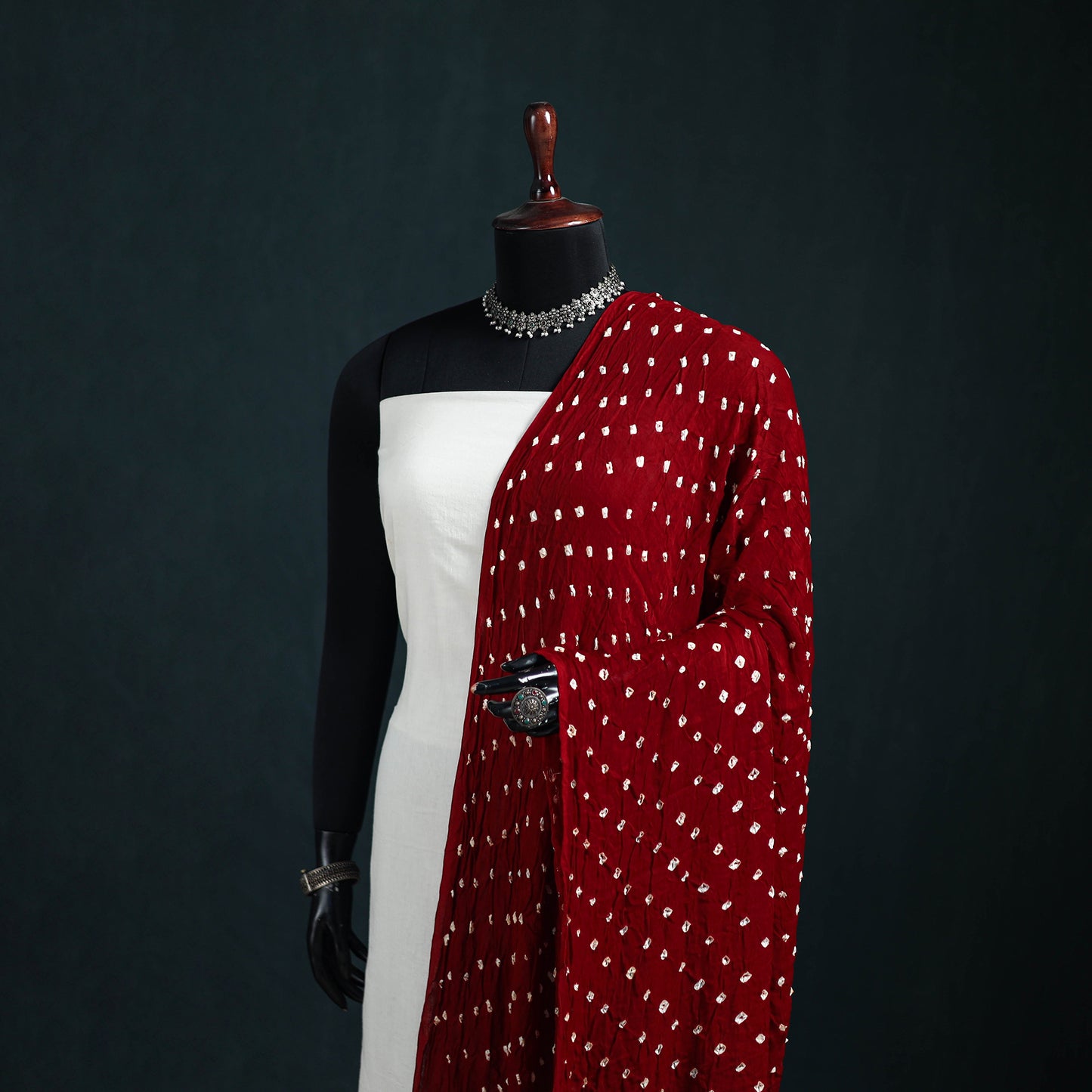 Kutch Lagdi Patta Border Modal Silk Bandhani Dupatta 03