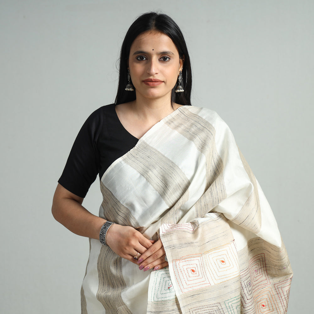 Kantha Embroidery Saree 