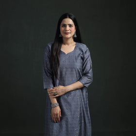 Spun Dupion Viscose Silk Zari Buti Straight Kurta with Palazzo Set for women 02