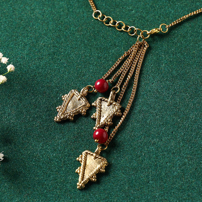 Miharu Dhokra Triangle Brass Necklace