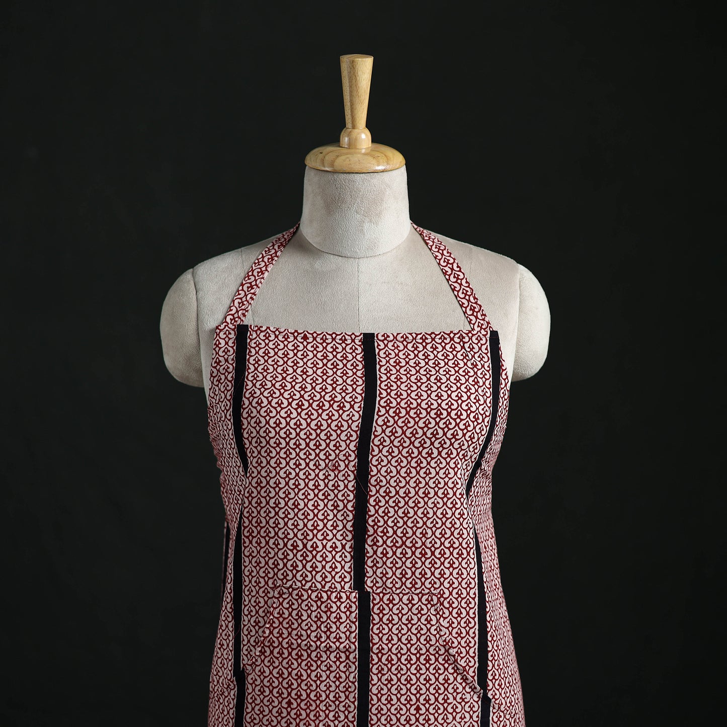 Bagh Hand Block Print Cotton Apron with Pocket 04
