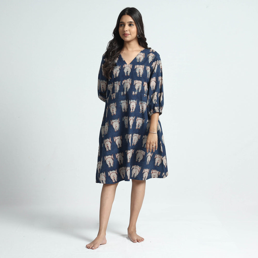 block printed cotton dress