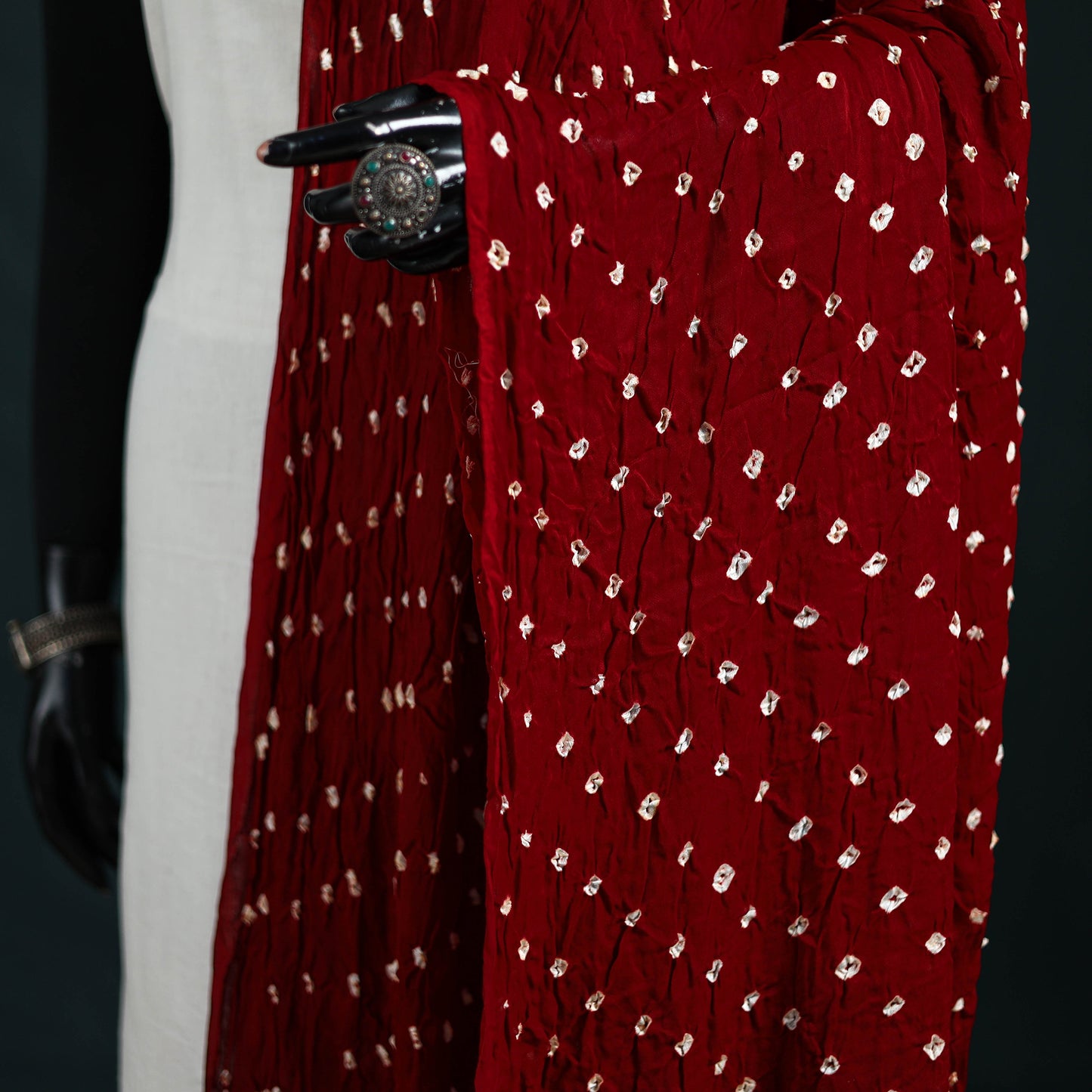 Kutch Lagdi Patta Border Modal Silk Bandhani Dupatta 03