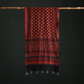 Chanderi Silk Ajrakh Hand Block Print Natural Dyed Stole 42