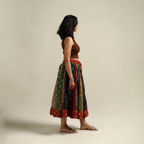 Multicolor - Bandhani Tie-Dye Patchwork Cotton Short Skirt 54