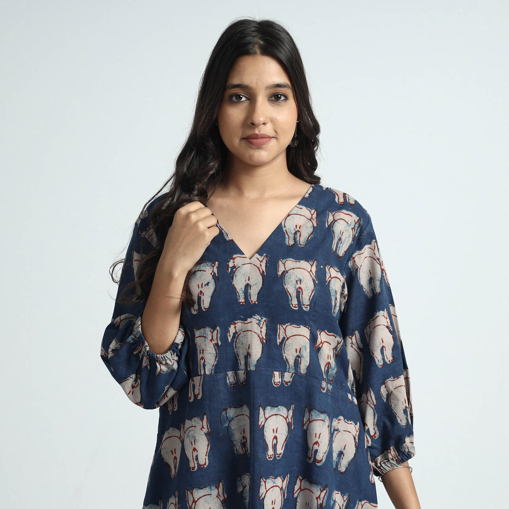 block printed cotton dress