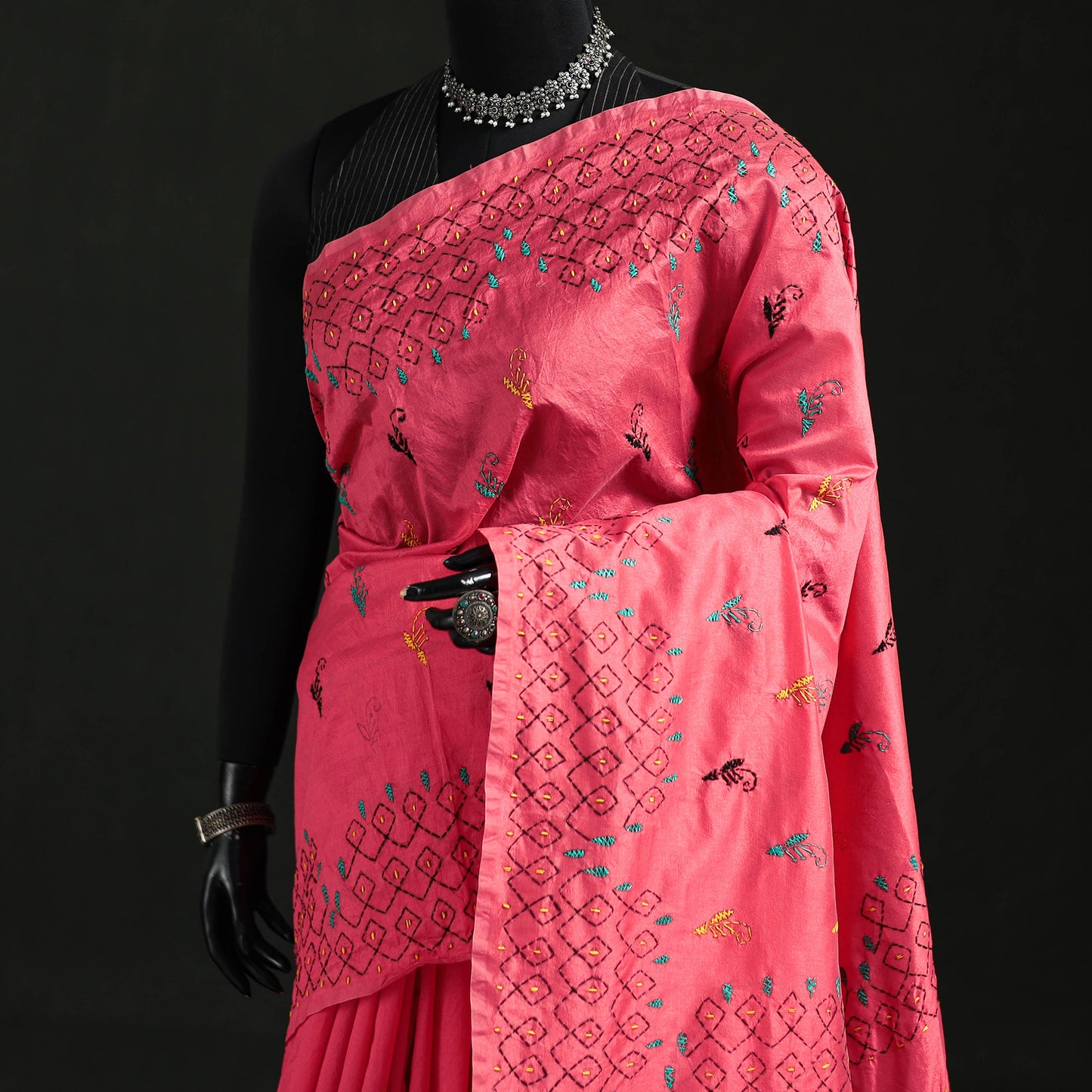 Hand Embroidered Silk Saree 32