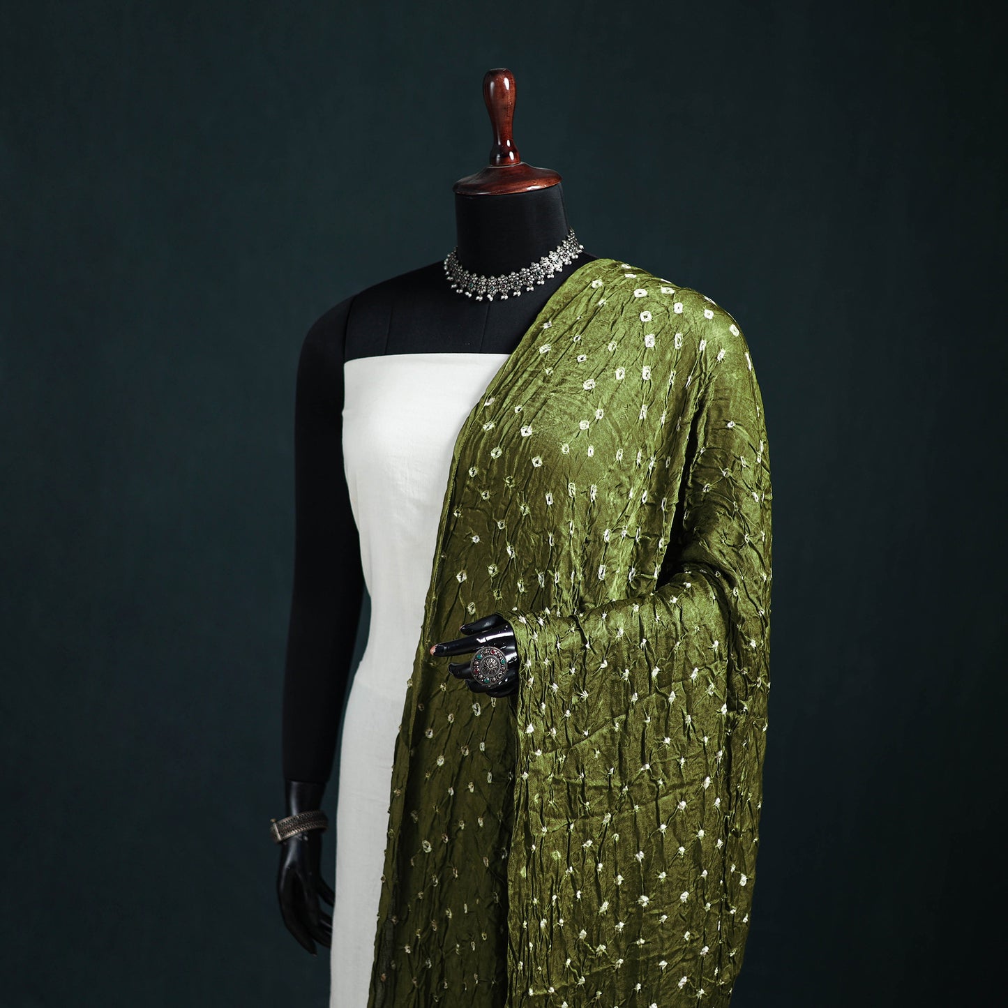 Kutch Lagdi Patta Border Modal Silk Bandhani Dupatta 04
