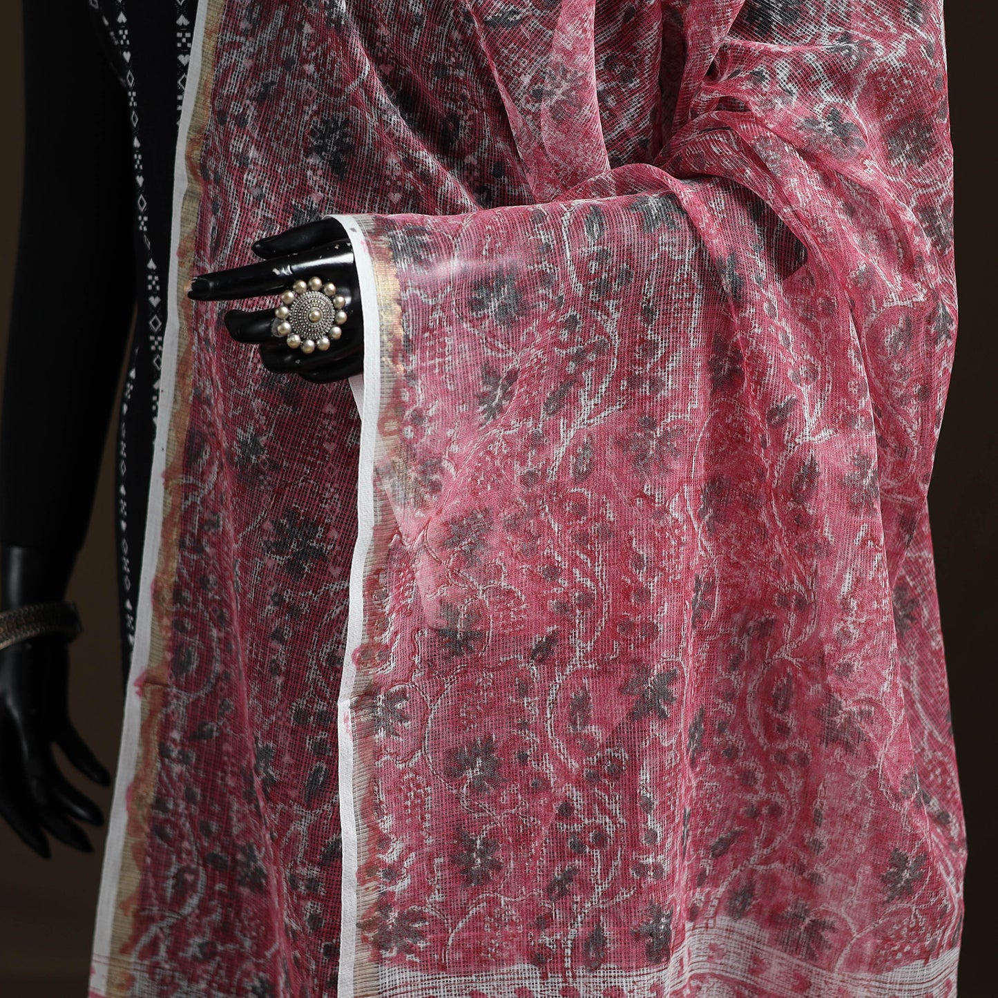 Sanganeri Hand Block Print Kota Doria Cotton Dupatta 63