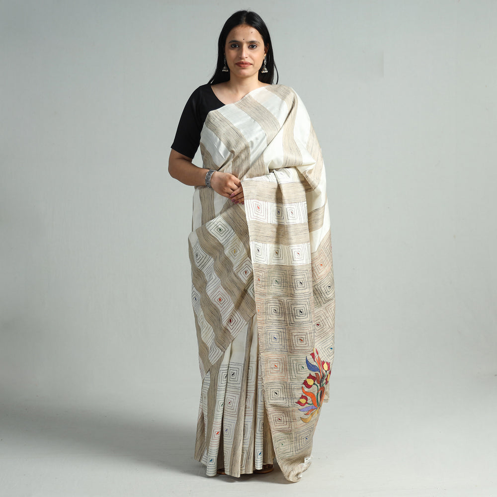 Kantha Embroidery Saree 