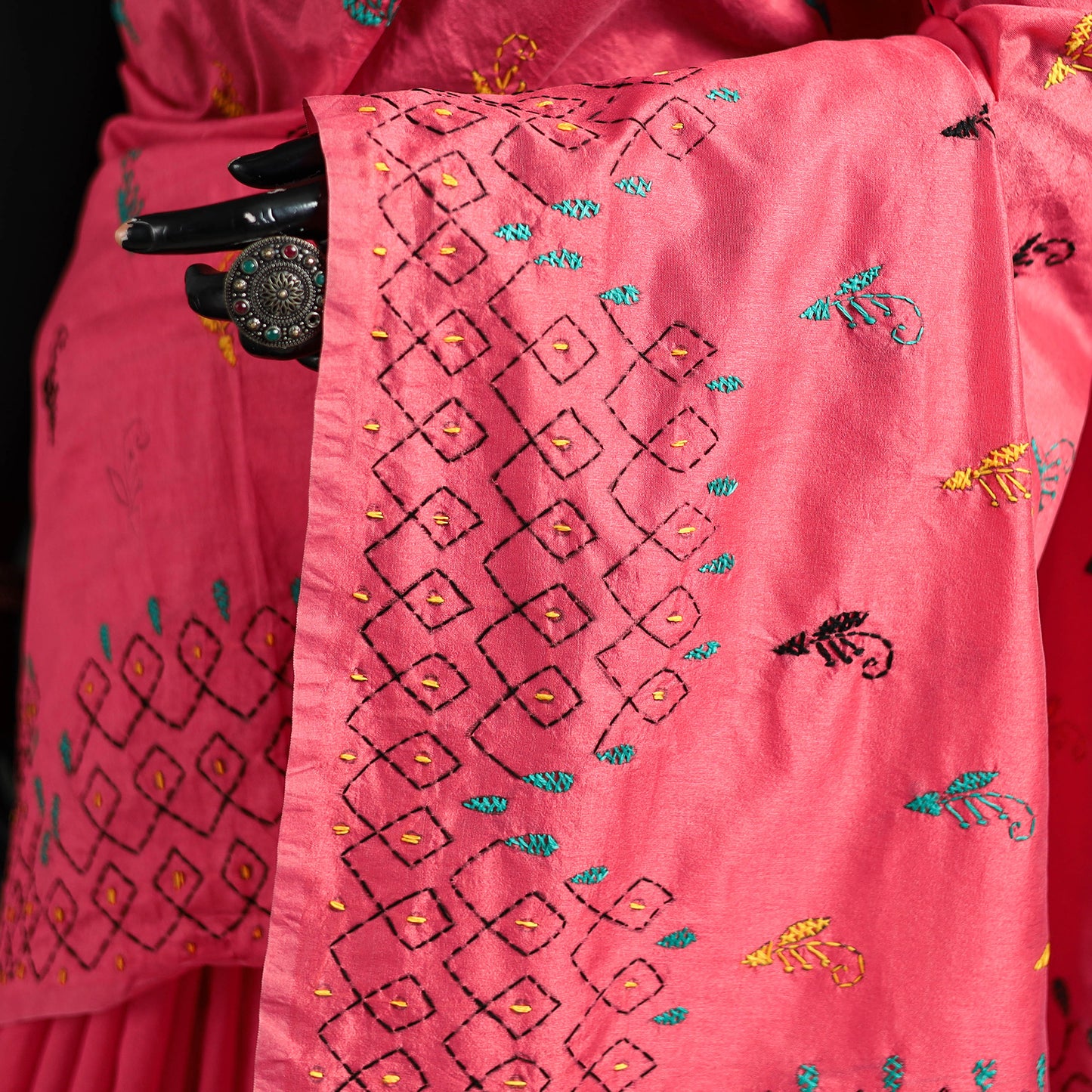 Hand Embroidered Silk Saree 32