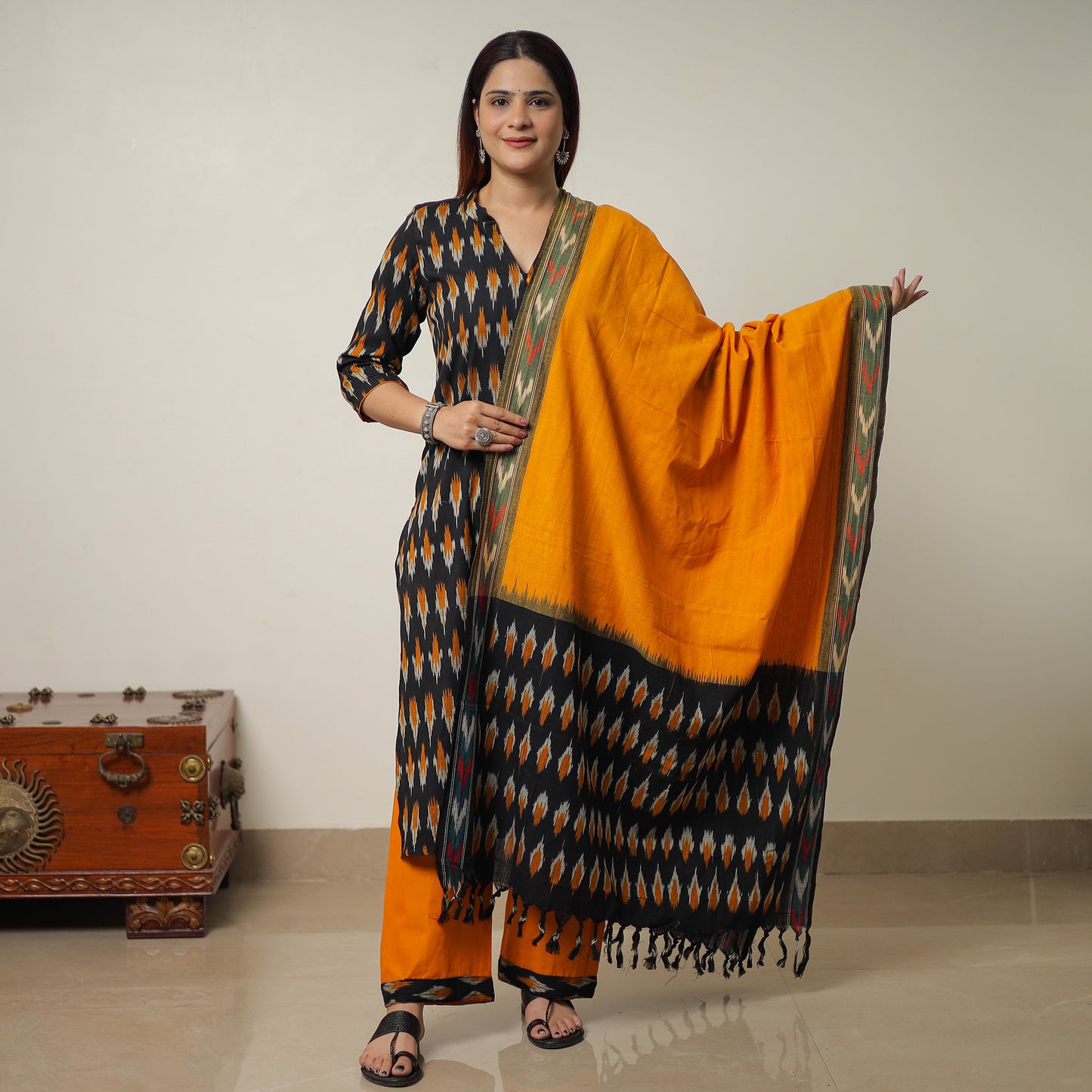 Pochampally Ikat Kurta Set 