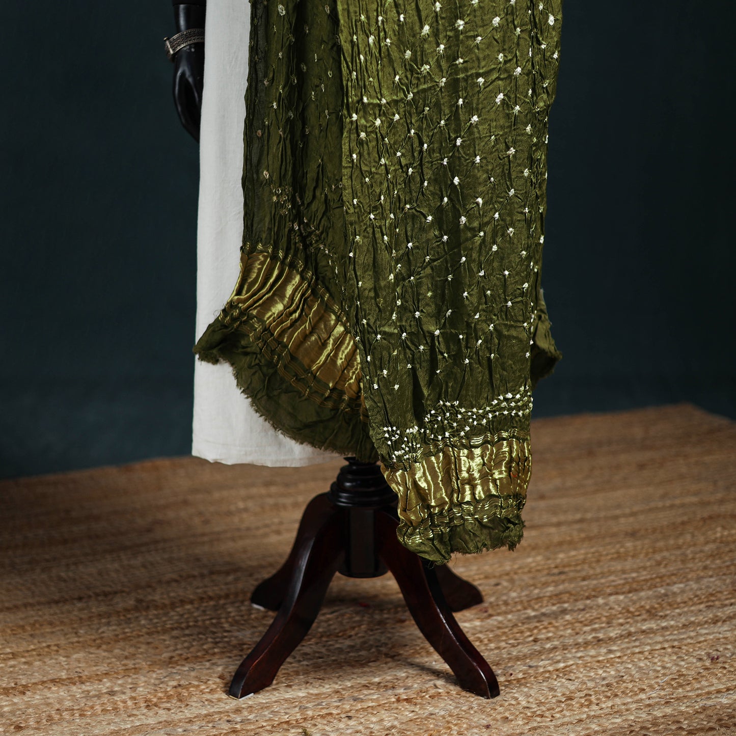 Kutch Lagdi Patta Border Modal Silk Bandhani Dupatta 04