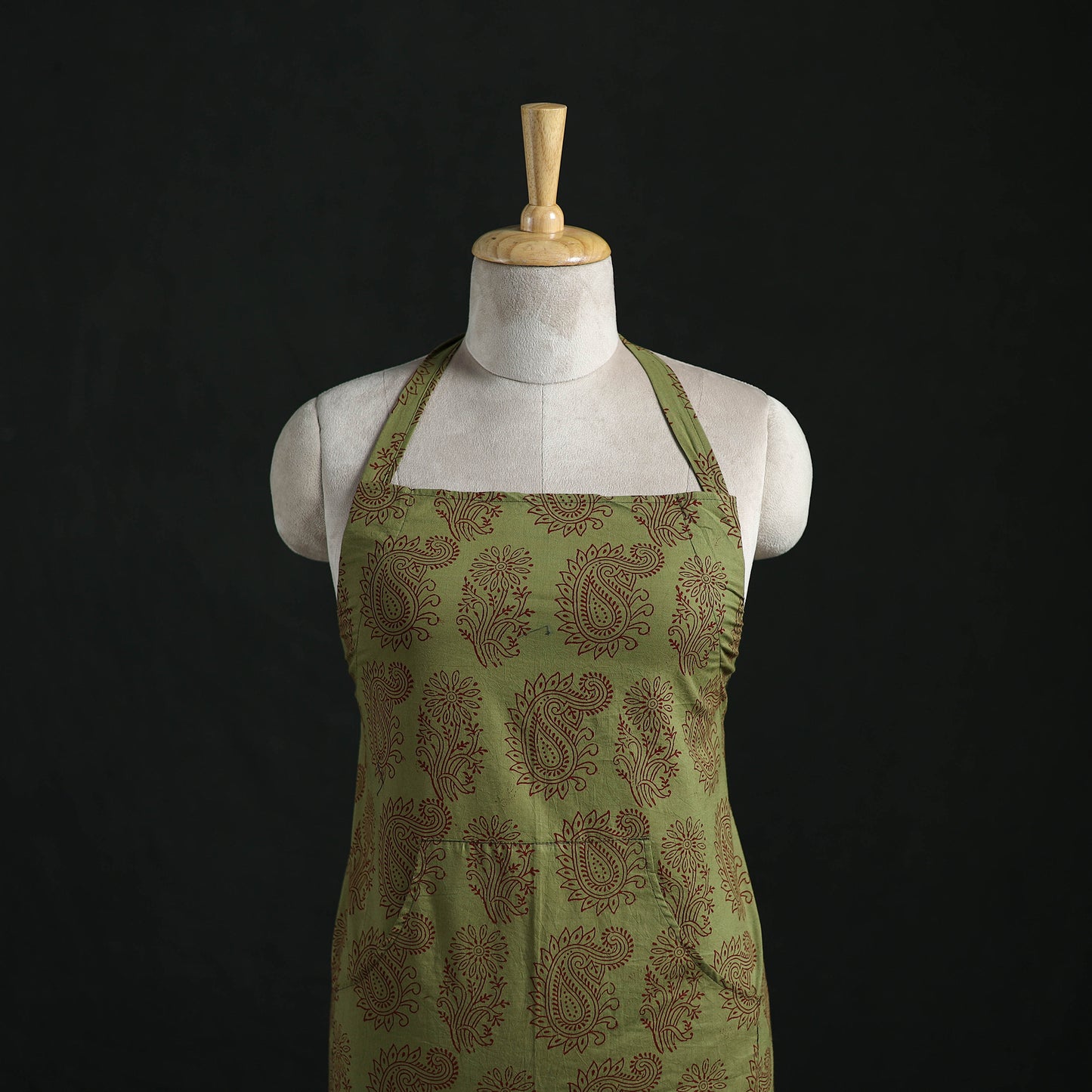 Bagh Hand Block Print Cotton Apron with Pocket 05
