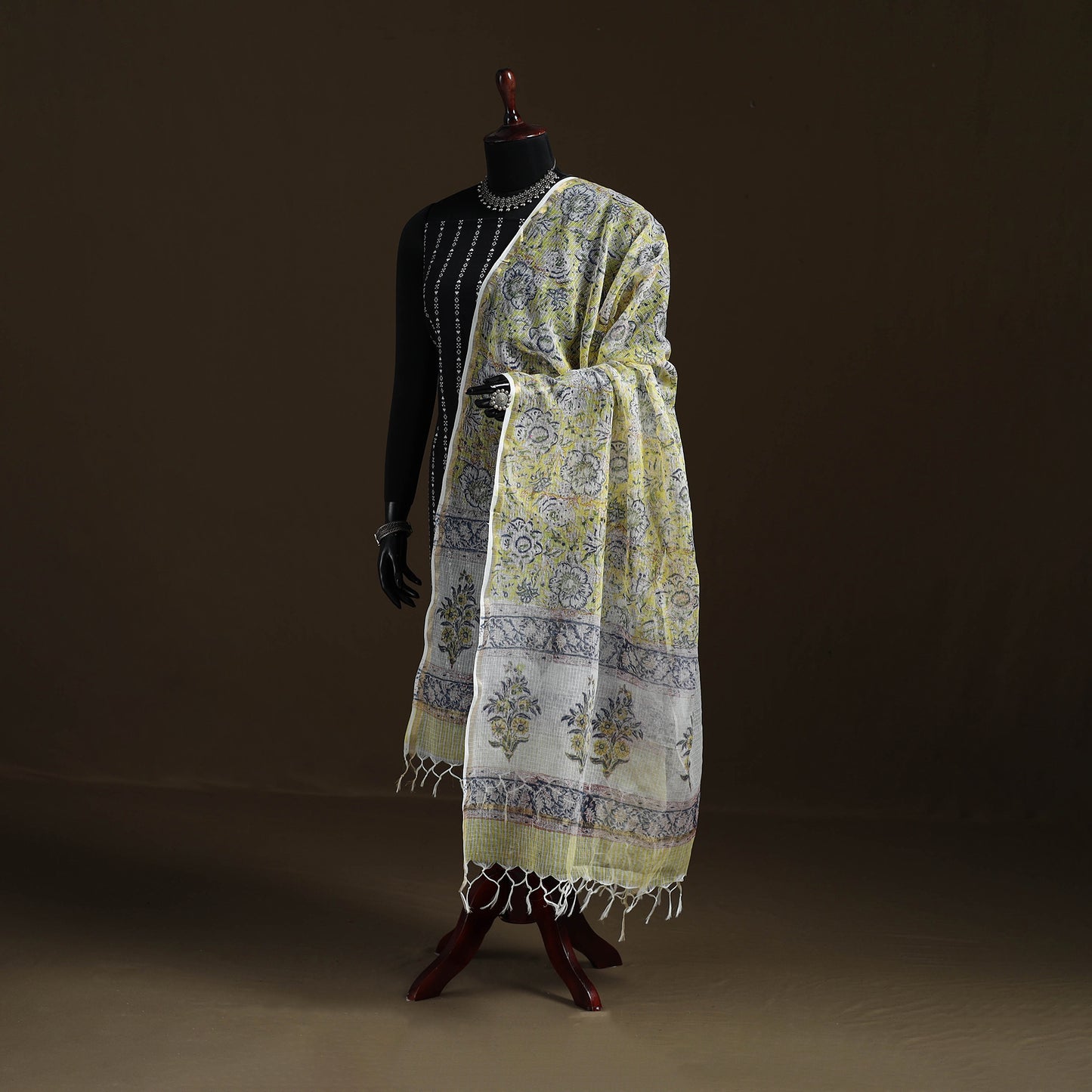 Sanganeri Hand Block Print Kota Doria Cotton Dupatta 64