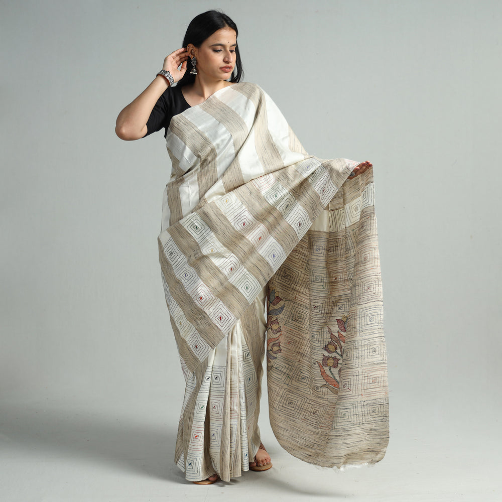 Kantha Embroidery Saree 