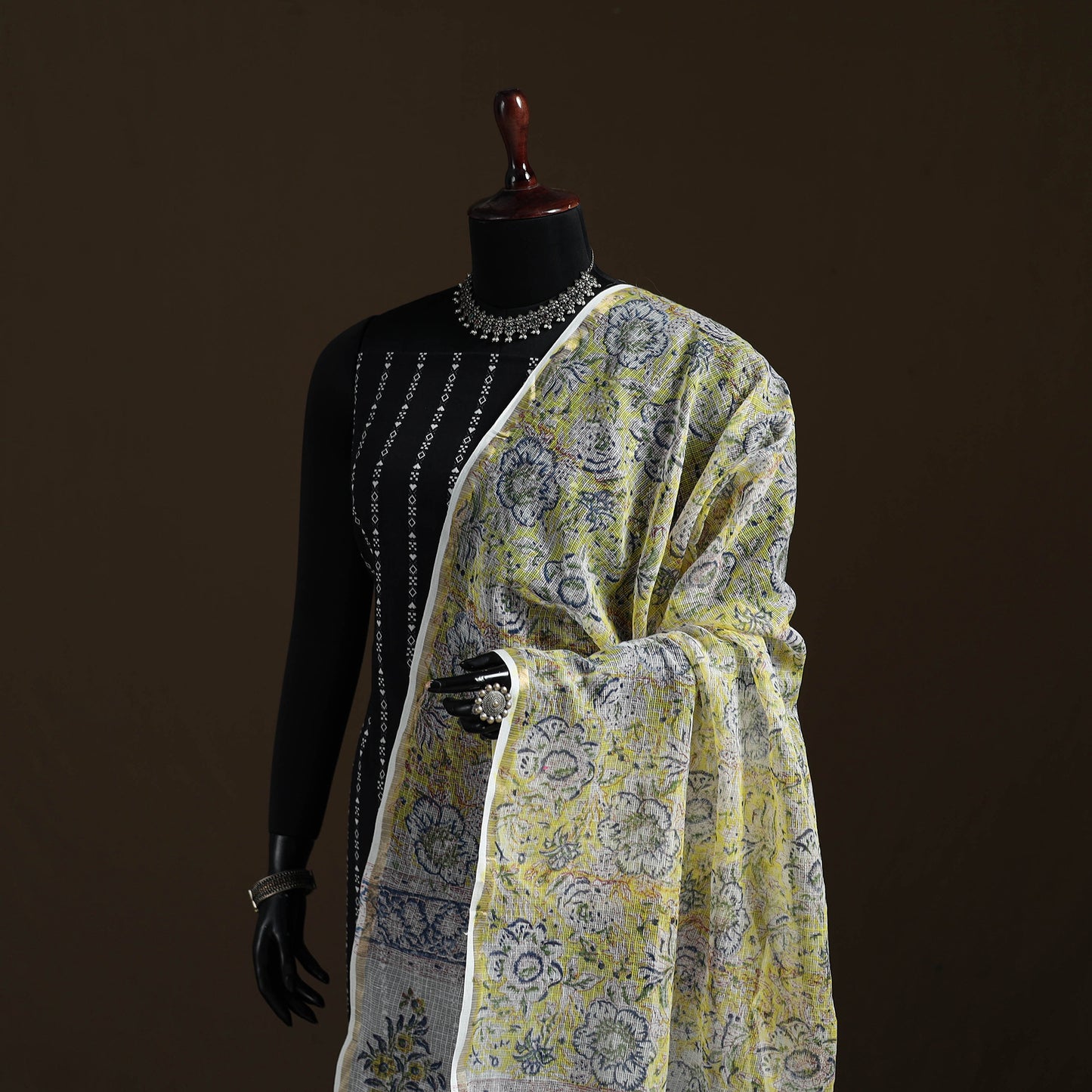 Sanganeri Hand Block Print Kota Doria Cotton Dupatta 64