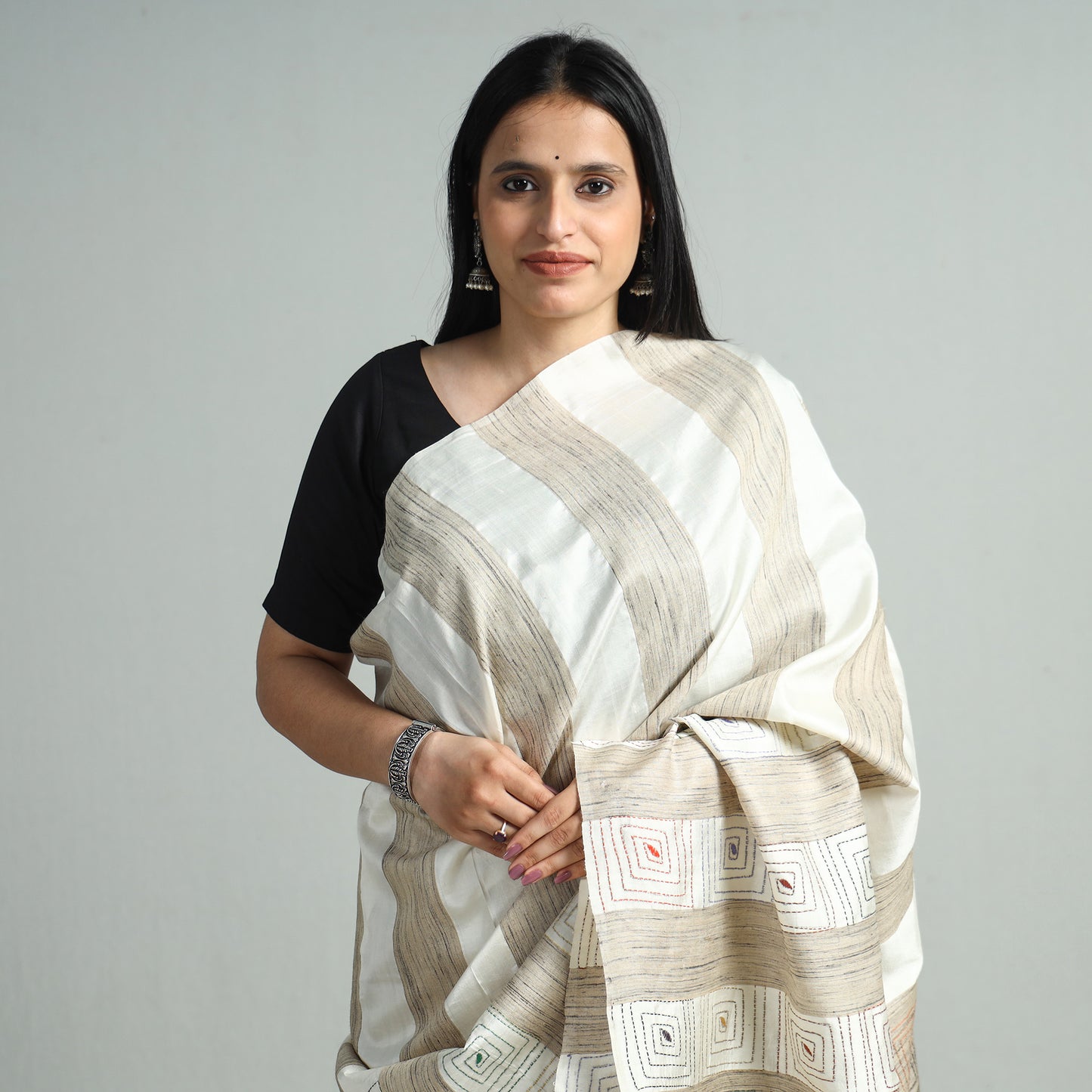 Kantha Embroidery Saree 