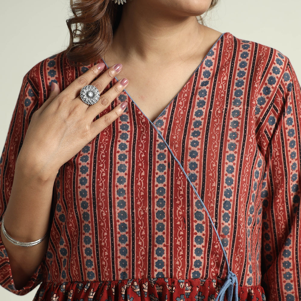 Ajrakh Block Printed Cotton Kurta with Palazzo Set
