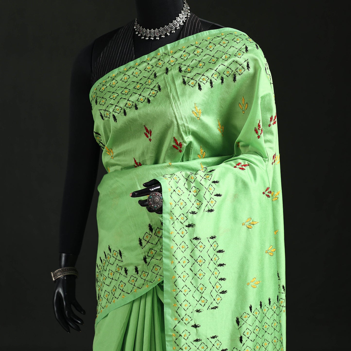 Hand Embroidered Silk Saree 34
