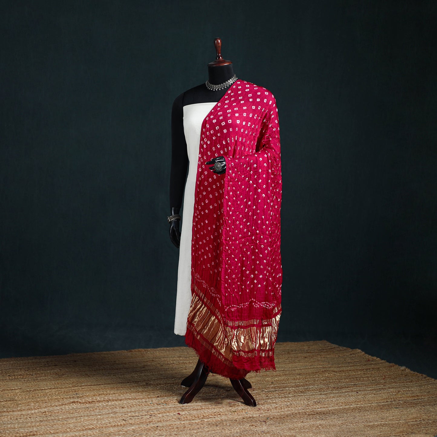 Kutch Lagdi Patta Border Modal Silk Bandhani Dupatta 06