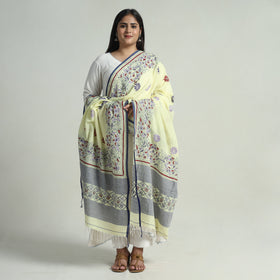  Bengal Kantha Embroidery Cotton Handloom Dupatta 107 