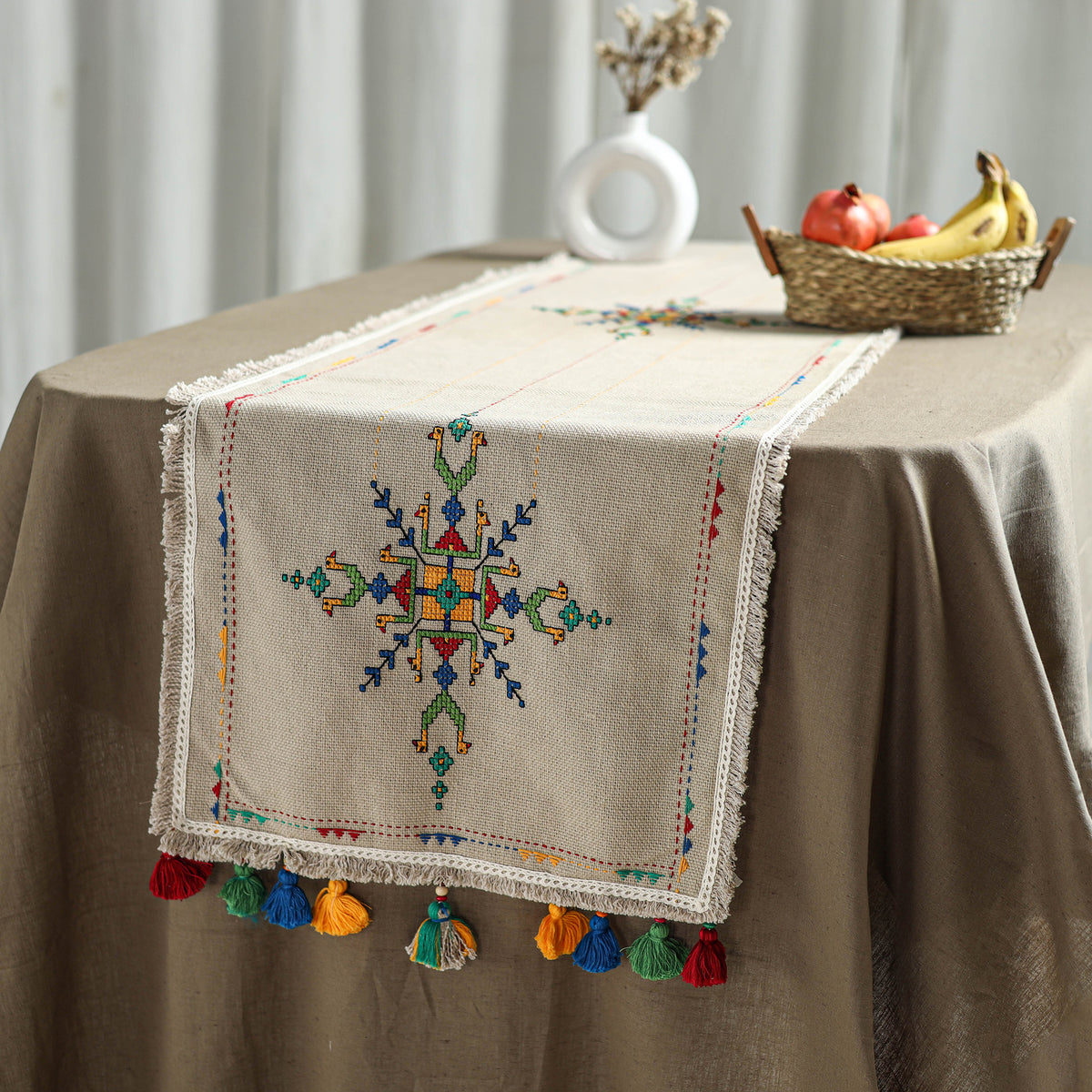 Tribal Hand Embroidered Table Runner by Kamli 09