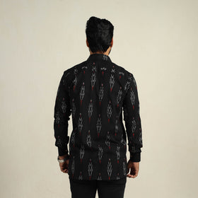 Buy Black Full Sleeve Men Cotton Pochampally Ikat Shirt