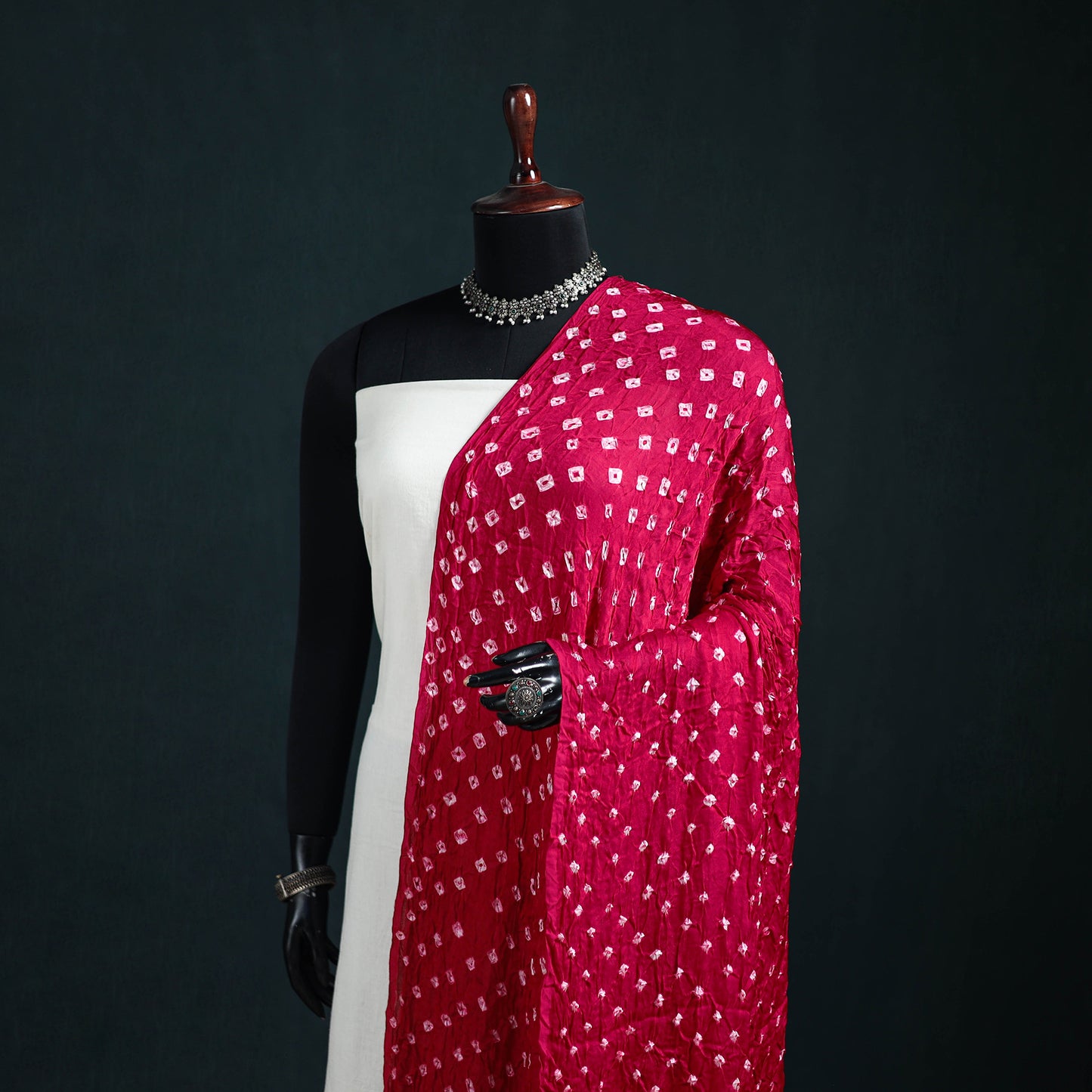 Kutch Lagdi Patta Border Modal Silk Bandhani Dupatta 06