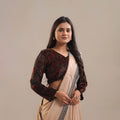 Green Velvet Natural Dyed Ajrakh Print Blouse 