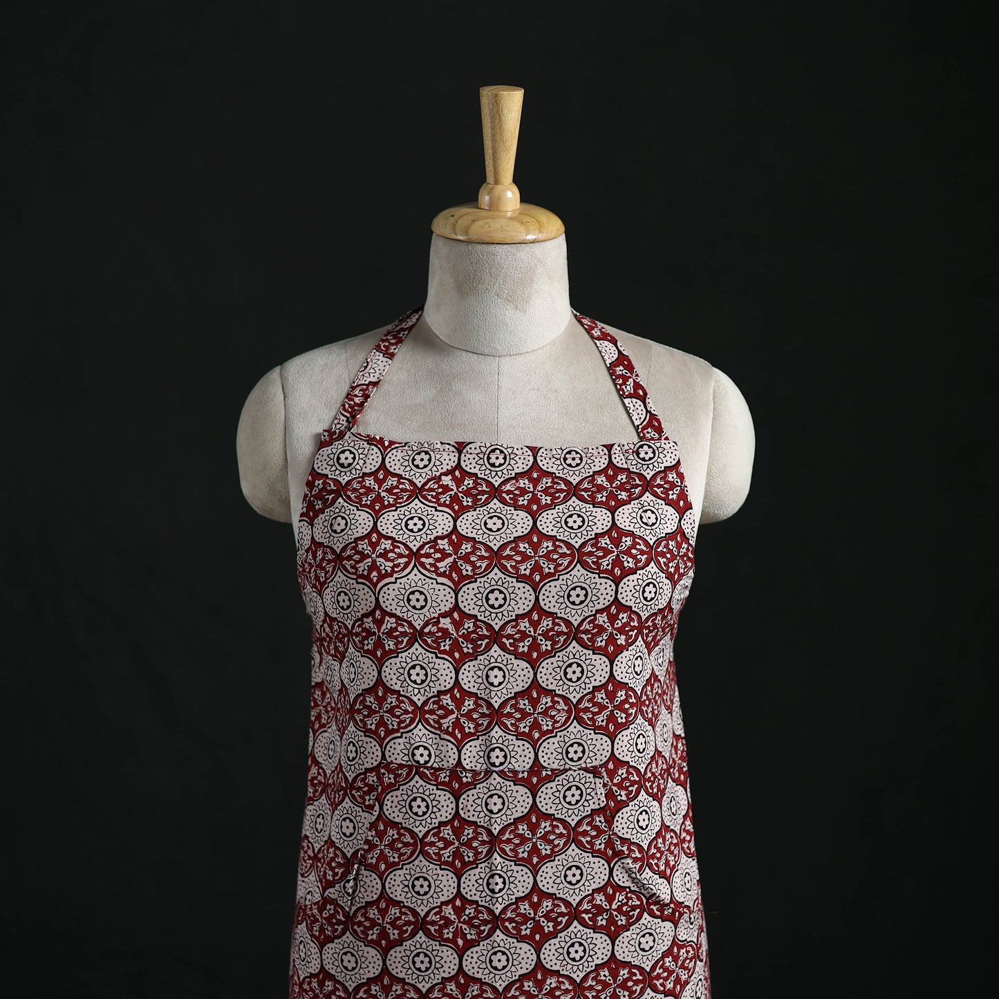 Bagh Hand Block Print Cotton Apron with Pocket 07