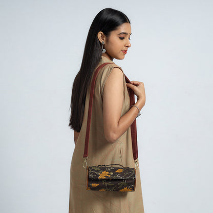 Brown - DIY Round Sling Bag / Clutch With Changeable Sleeve