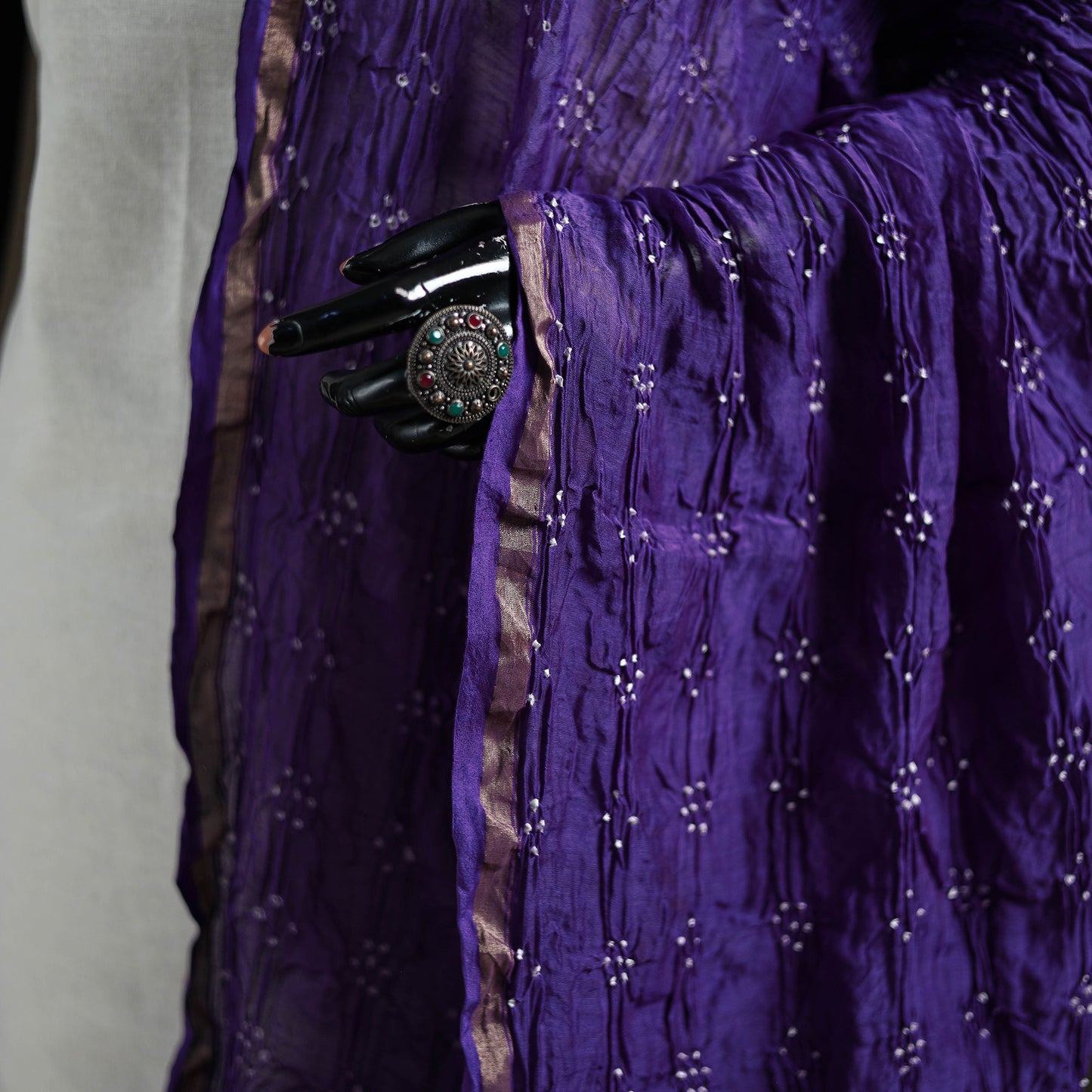 Kutch Bandhani Dupatta in Chanderi Silk 01