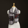 Plain Modal Silk Stole with Woven Border for Women 02