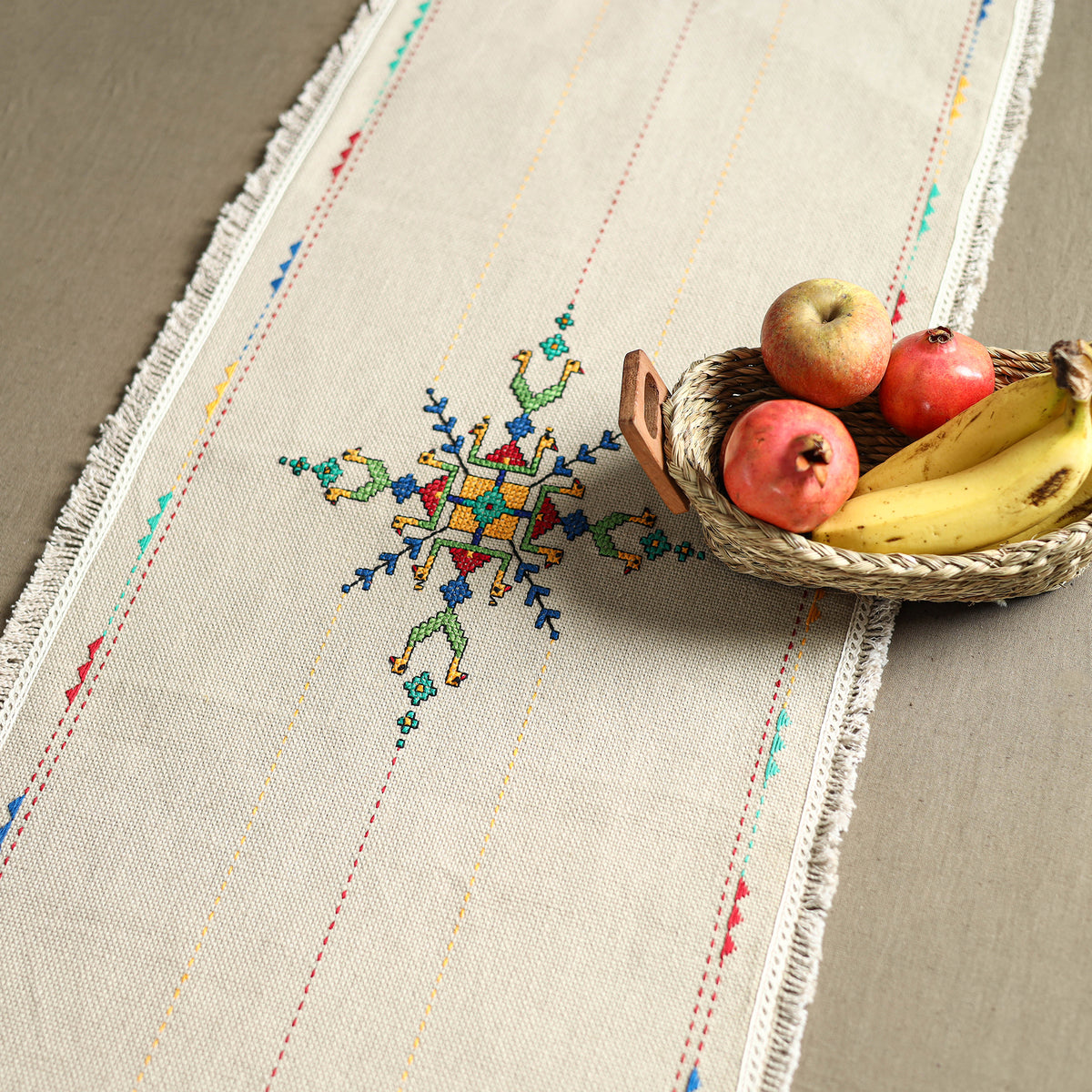 Tribal Hand Embroidered Table Runner by Kamli 09