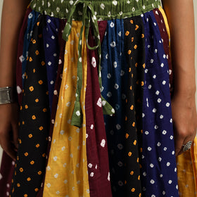 Multicolor - Bandhani Tie-Dye Patchwork Cotton Short Skirt 56