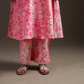 Hand Batik Print Cotton A-Line Kurta with Palazzo Set for women 06